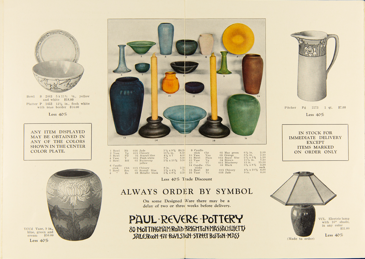 Brochure for Paul Revere Pottery, about 1930